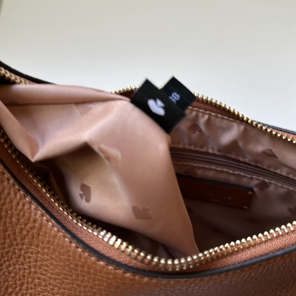 KATE Spade Leila Pebbled Leather Shoulder Bag Purse Warm Gingerbread - Picture 13 of 13
